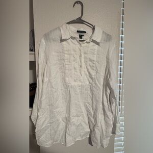 Ralph Lauren White Linen-Cotton Shirt Size 2X